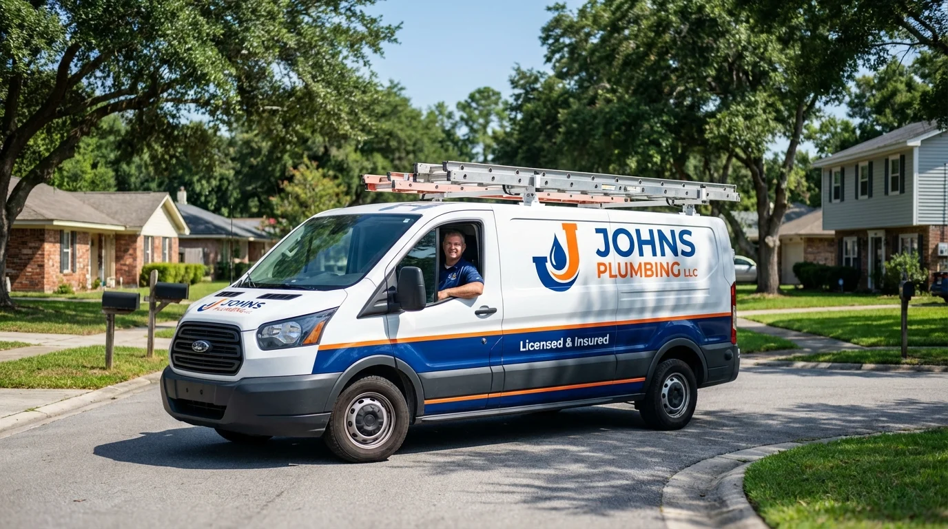 Johns Plumbing LLC service van in Twinsburg, OH