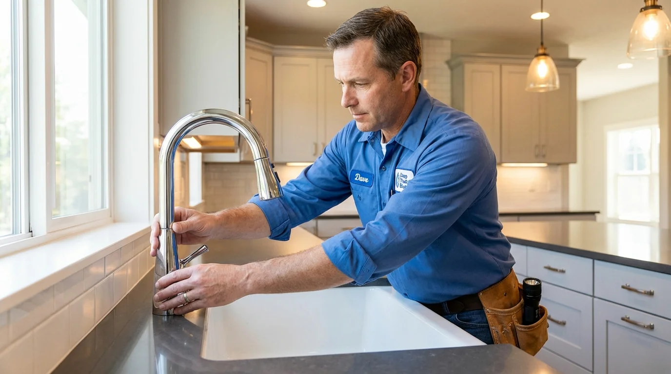 Kitchen faucet installation by Johns Plumbing LLC in Twinsburg